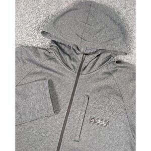 Coalatree Baseline Mid Layer Full Zip Hoodie Mens M Green/Gray Micro Fleece